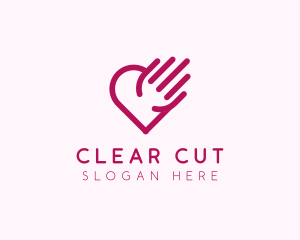 Simple Hand Heart  logo design