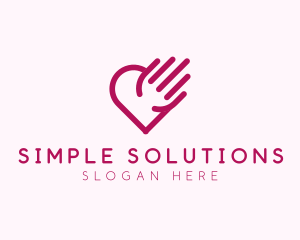 Simple Hand Heart  logo design