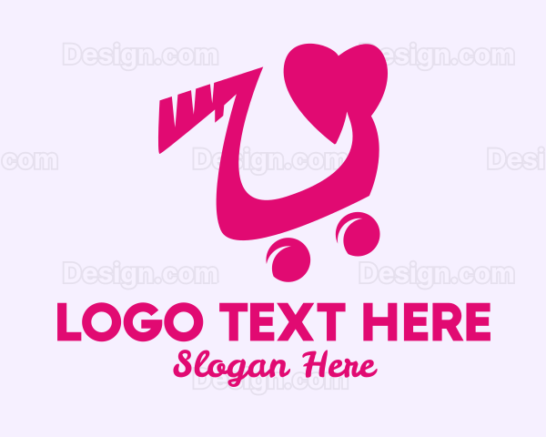 Heart Shopping Cart Logo