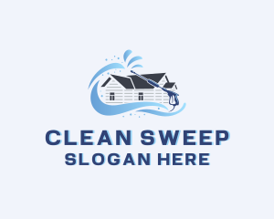 Water Pressure Washing Cleaning logo design