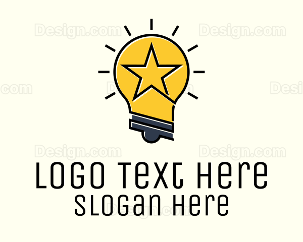 Lightbulb Star Idea Logo