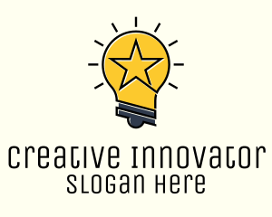 Lightbulb Star Idea  logo design