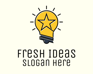 Lightbulb Star Idea  logo design