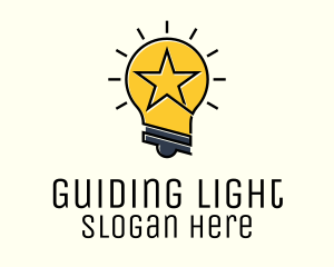 Lightbulb Star Idea  logo design