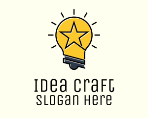 Lightbulb Star Idea  logo design