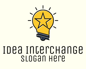 Lightbulb Star Idea  logo design