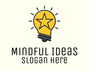 Lightbulb Star Idea  logo design