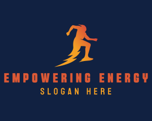 Human Energy Lightning logo design