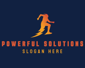 Human Energy Lightning logo design