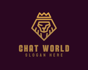 Golden Premium Lion Crown  logo design