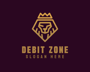 Golden Premium Lion Crown  logo design