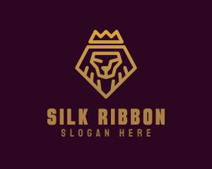 Golden Premium Lion Crown  logo design