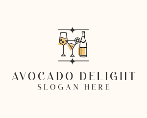 Cocktail Drinks Bar logo design