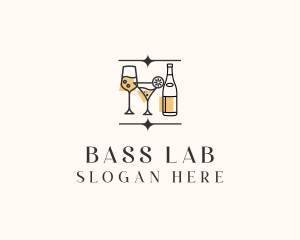 Cocktail Drinks Bar logo design