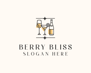 Cocktail Drinks Bar logo design