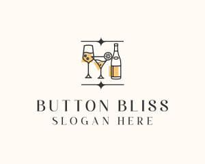 Cocktail Drinks Bar logo design