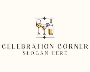 Cocktail Drinks Bar logo design