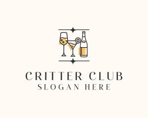 Cocktail Drinks Bar logo design