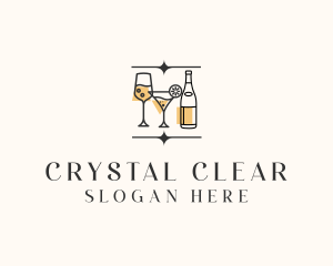 Cocktail Drinks Bar logo design