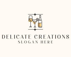 Cocktail Drinks Bar logo design