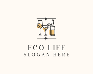 Cocktail Drinks Bar logo design