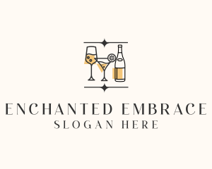 Cocktail Drinks Bar logo design