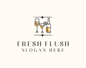 Cocktail Drinks Bar logo design