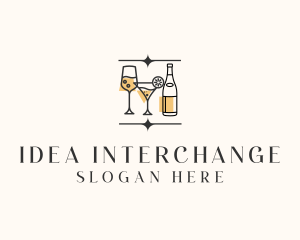 Cocktail Drinks Bar logo design