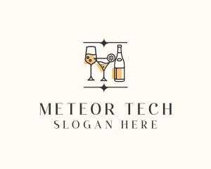 Cocktail Drinks Bar logo design