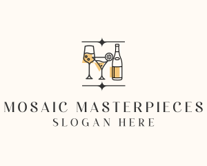 Cocktail Drinks Bar logo design