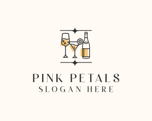 Cocktail Drinks Bar logo design