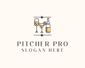 Cocktail Drinks Bar logo design