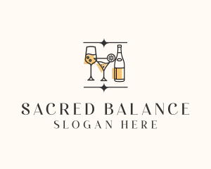 Cocktail Drinks Bar logo design