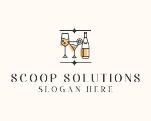 Cocktail Drinks Bar logo design