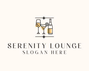 Cocktail Drinks Bar logo design