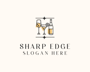 Cocktail Drinks Bar logo design