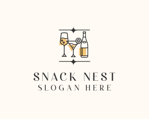 Cocktail Drinks Bar logo design