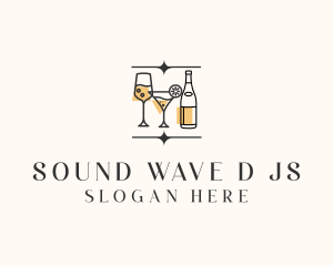 Cocktail Drinks Bar logo design