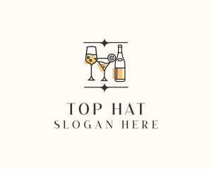 Cocktail Drinks Bar logo design