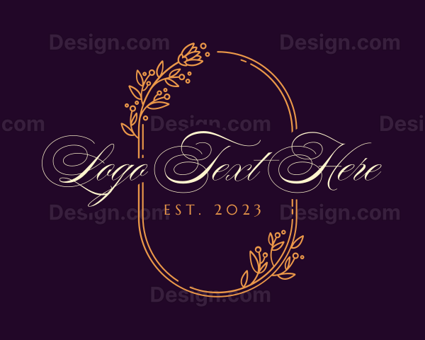 Elegant Script Floral Logo