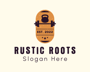 Rustic Gym Badge logo design