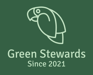 Green Flying Parrot  logo design