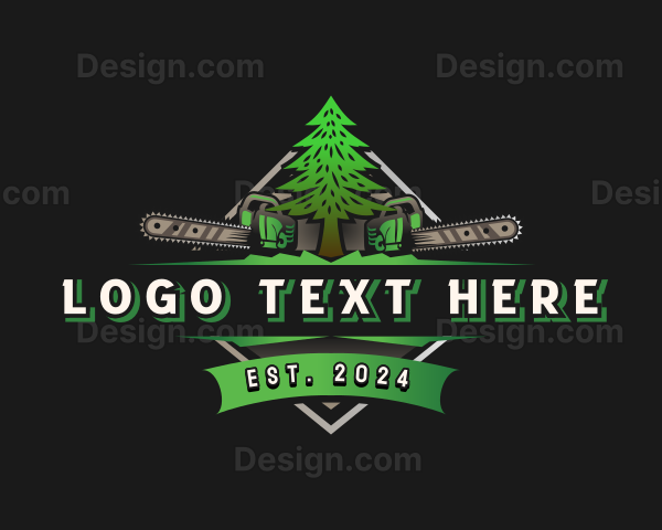 Chainsaw Tree Woodcutter Logo