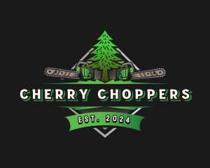 Chainsaw Tree Woodcutter logo design