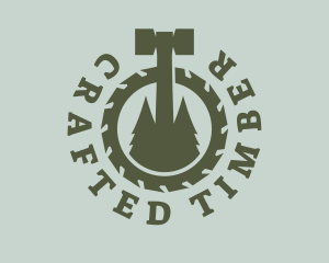 Hammer Tree Sawmill Carpentry logo design