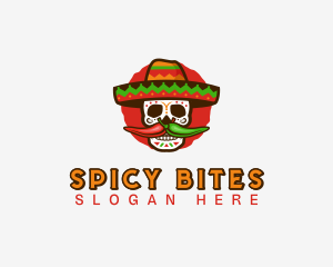 Mexican Sombrero Skull  logo design