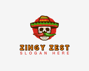 Mexican Sombrero Skull  logo design