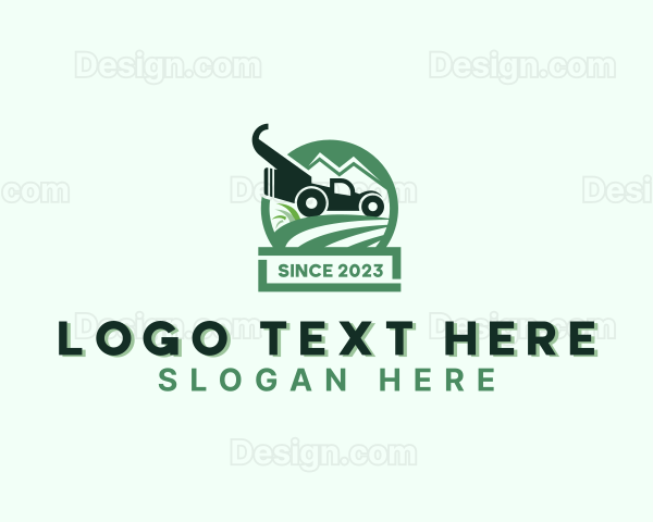 Yard Lawn Mower Gardening Logo