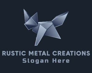 Metallic Fox Origami  logo design