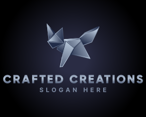 Metallic Fox Origami  logo design